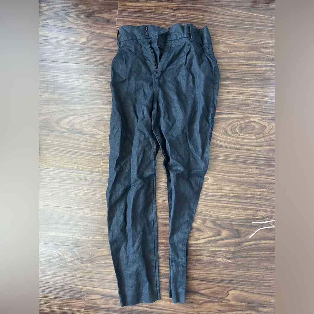 ZARA linen pants black xs